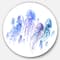 Designart - Blue Purple Jellyfish Group' Ultra Vibrant Abstract Metal Circle Wall Art